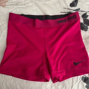 Hot pink nike pro spandex in size m